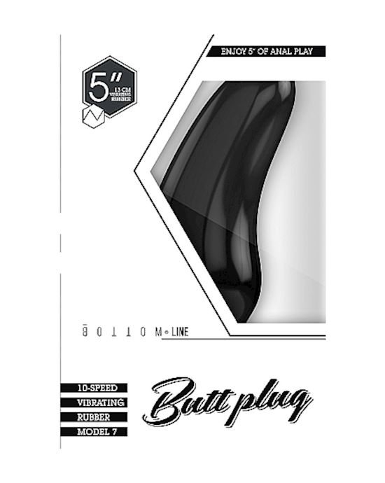 Bottom Line Buttplug Rubber Black Vibrating 5 In Model 7