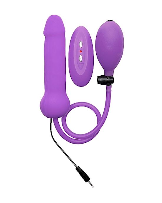 Ouch Inflatable Vibrating Silicone Dong Purple