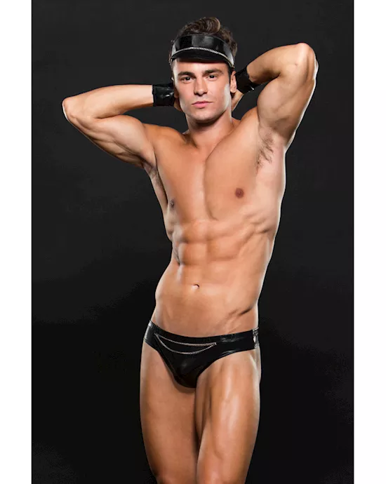 Envy Biker Bikini Bottom Cuffs  Hat 3 Piece