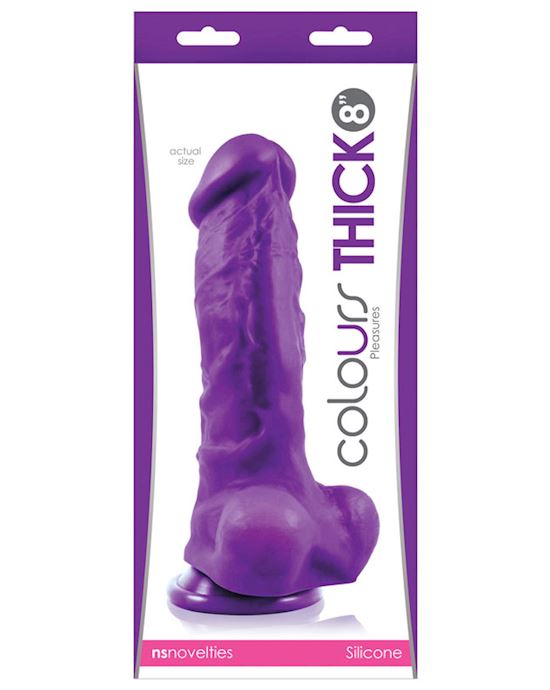 Colours Pleasures Thick 8 In Dildo Purple