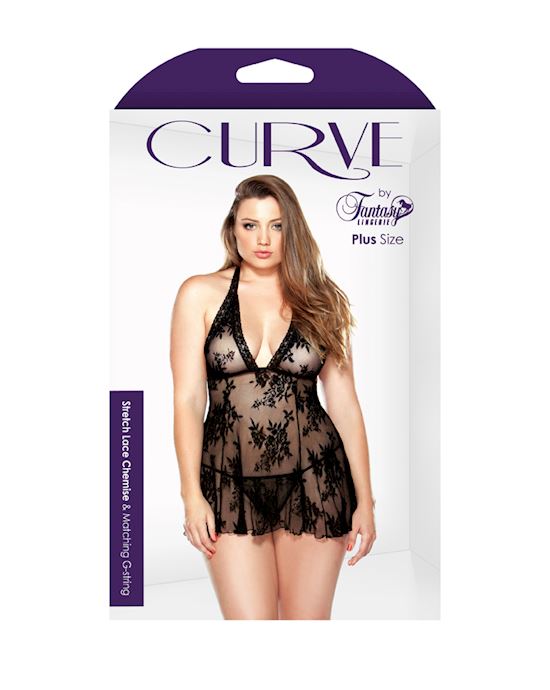 Stretch Lace Chemise & Matching G-string