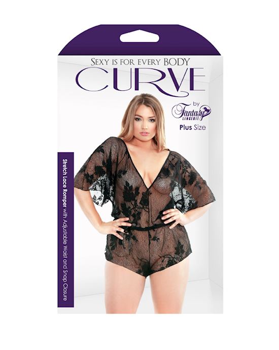 Lace Romper With Adjustable Waist & Snap Closure