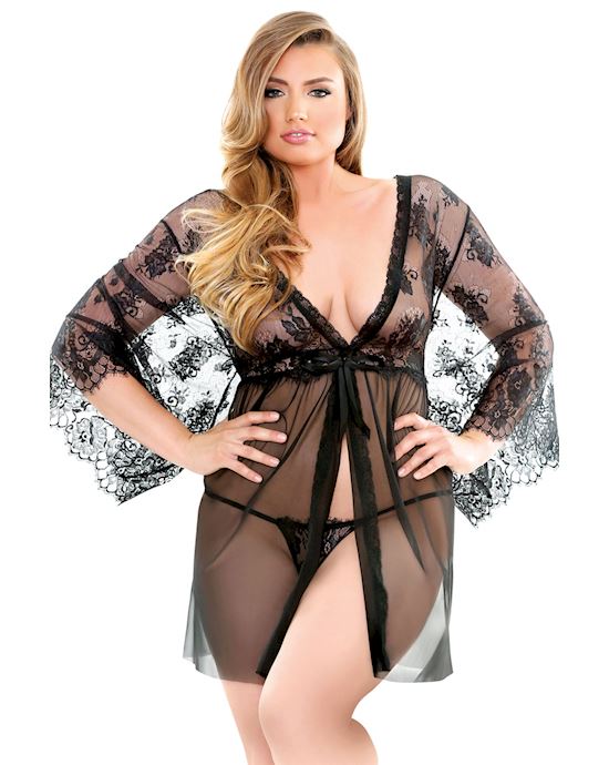 Courtney Lace Robe & G-string