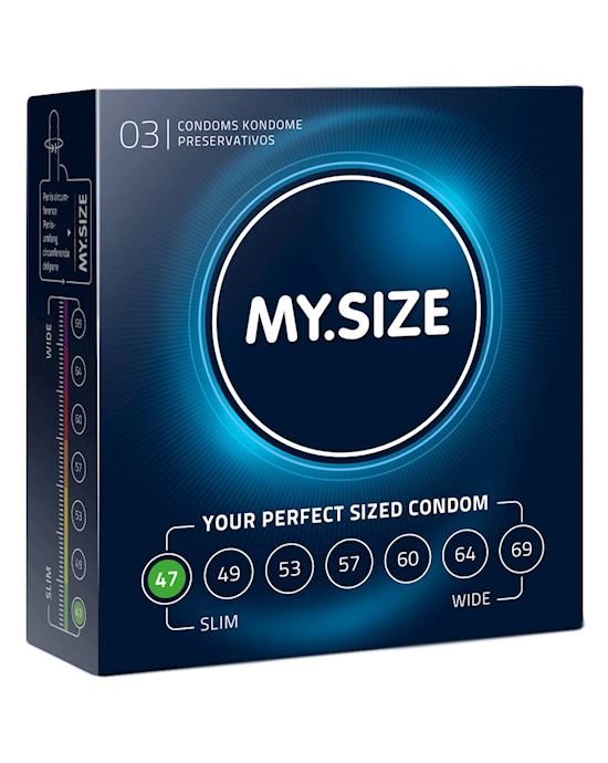 My Size Natural Latex Condom 47 Width 3 Pcs