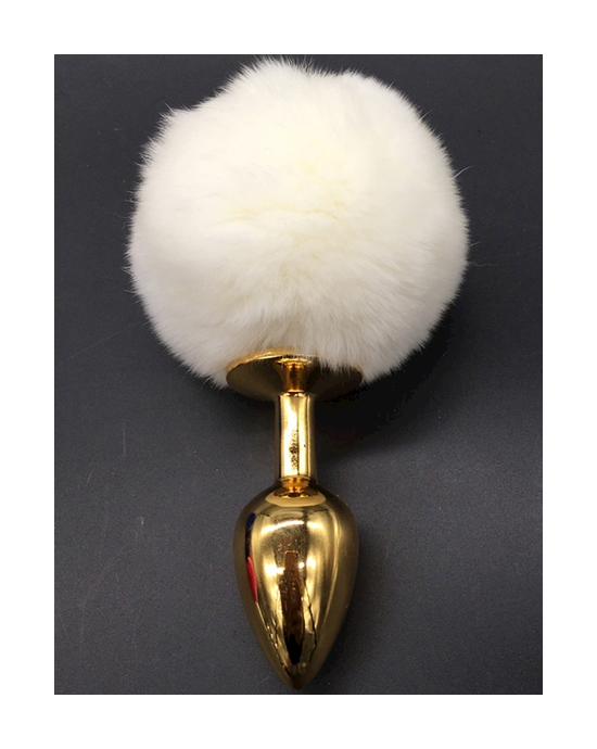 Gold Butt Plug With Rabbit Tail