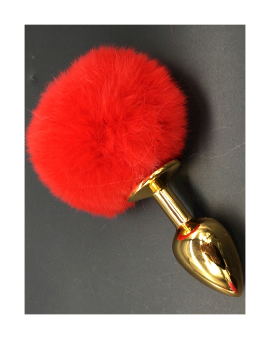 Gold Butt Plug With Rabbit Tail