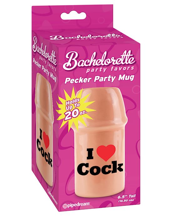 Bachelorette Party Favors Pecker Party Mug I Love Cock!