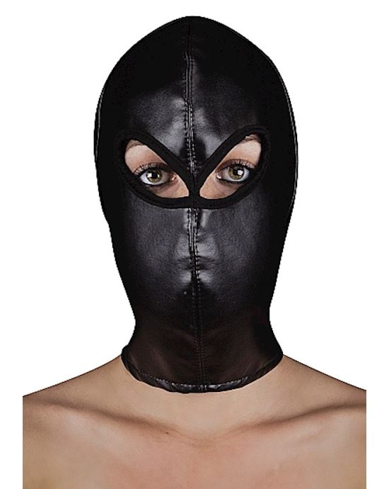 Extreme Leather Hood With Ribon Ties