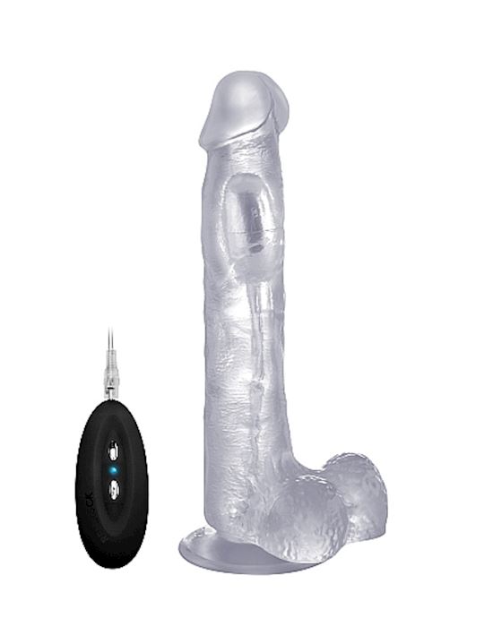 Vibrating Realistic Cock 10 Inch With Scrotum