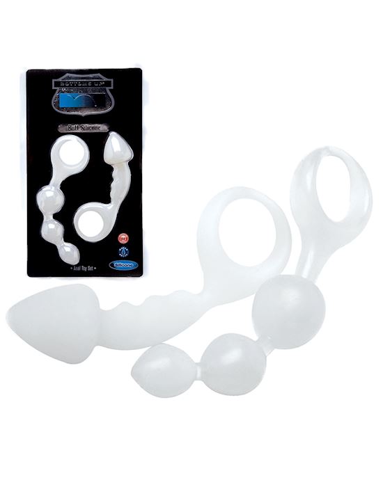 Bottoms Up Butt Silicone Anal Toy Set Ice