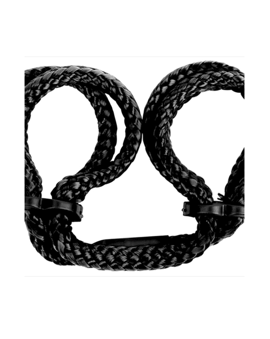 Japanese Silk Love Rope Ankle Cuffs Black