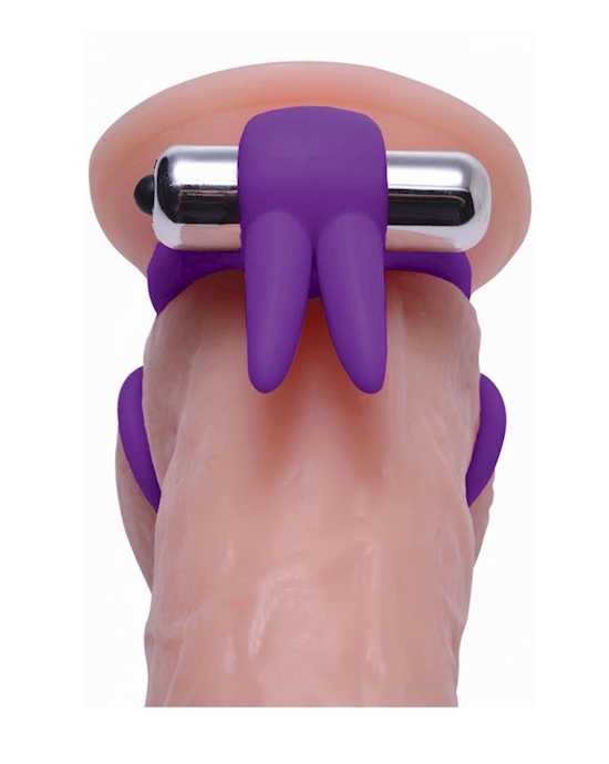 Throbbin Hopper Cock And Ball Ring With Clit Stimulator