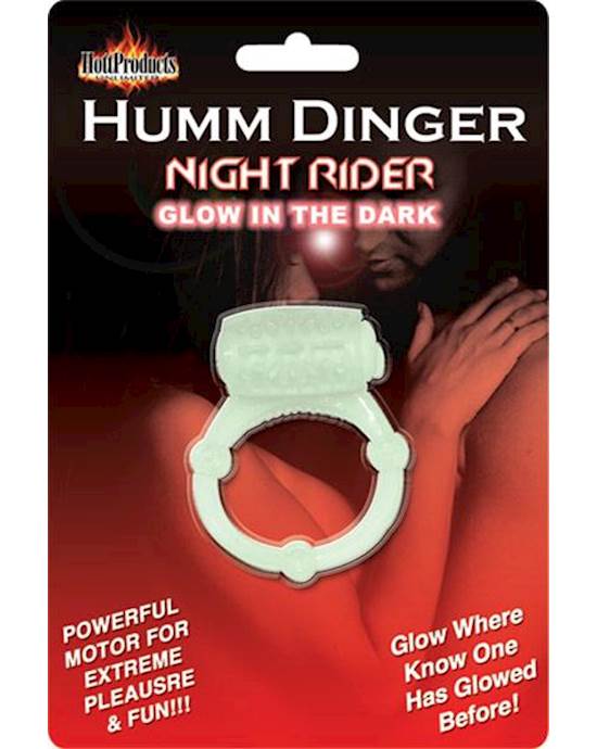 Humm Dinger Night Rider Vibrating Cockring Glow In The Dark