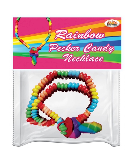 Rainbow Cock Stretchy Candy Necklace