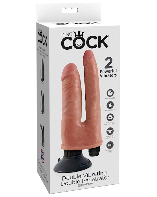 King Cock Double Vibrating Double Penetrator