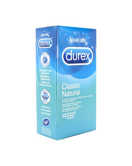 Durex Classic Natural Condoms 12 Pcs