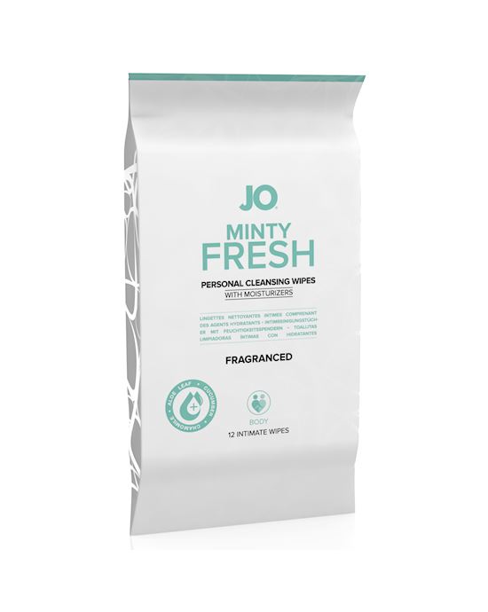 System Jo Wipes Minty Fresh Fragranced 12 Pack