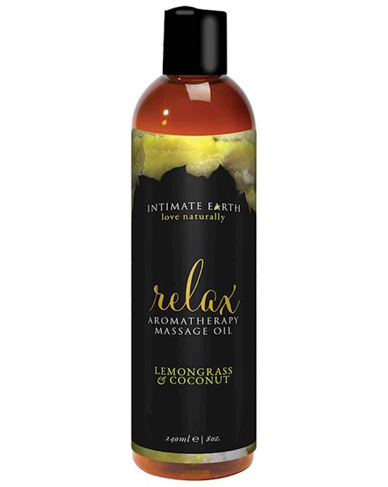 Intimate Earth Relax Aromatherapy Massage Oil  Lemongrass and Coconut
