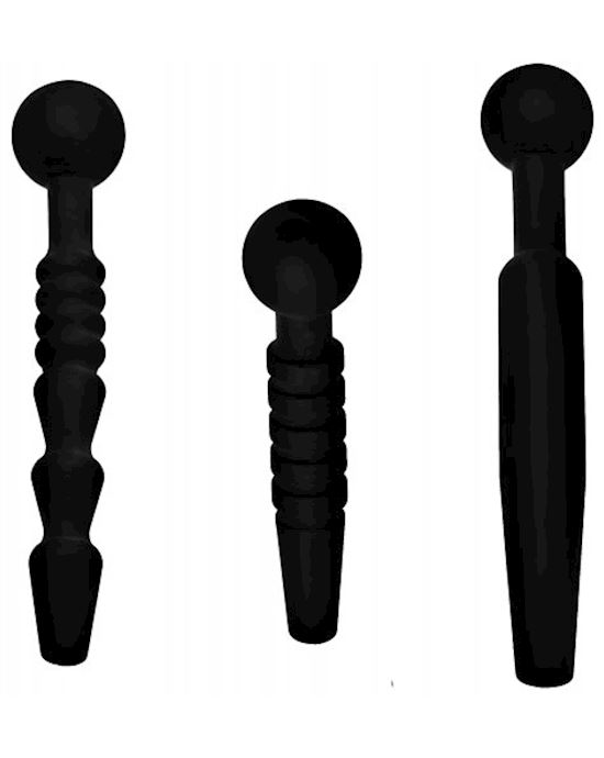 Dark Rods 3 Piece Silicone Penis Plug Set