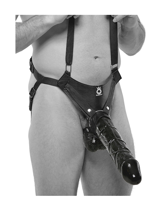 King Cock 12 Inch Hollow Strap On Suspender System