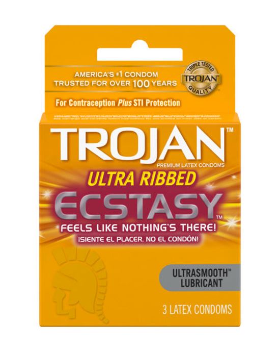 Trojan Ultra Ribbed Ecstasy 3pk