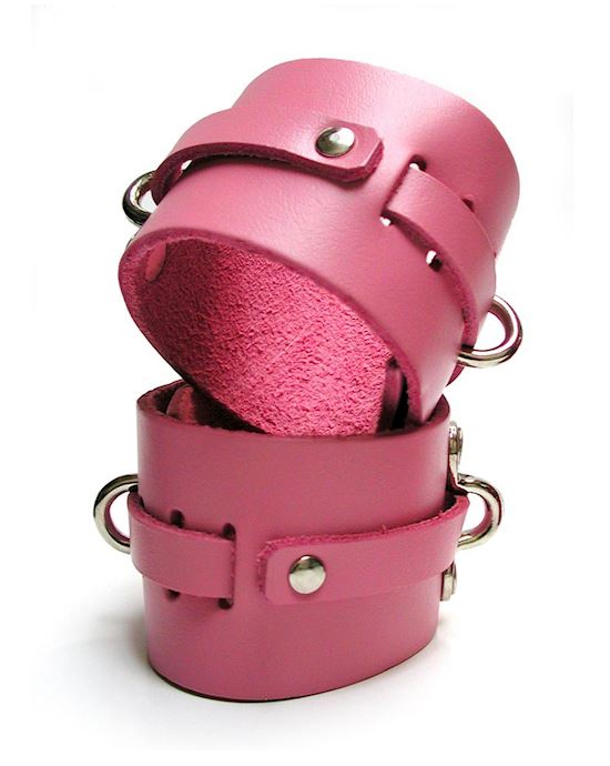 Bound Leather Ankle Cuffs