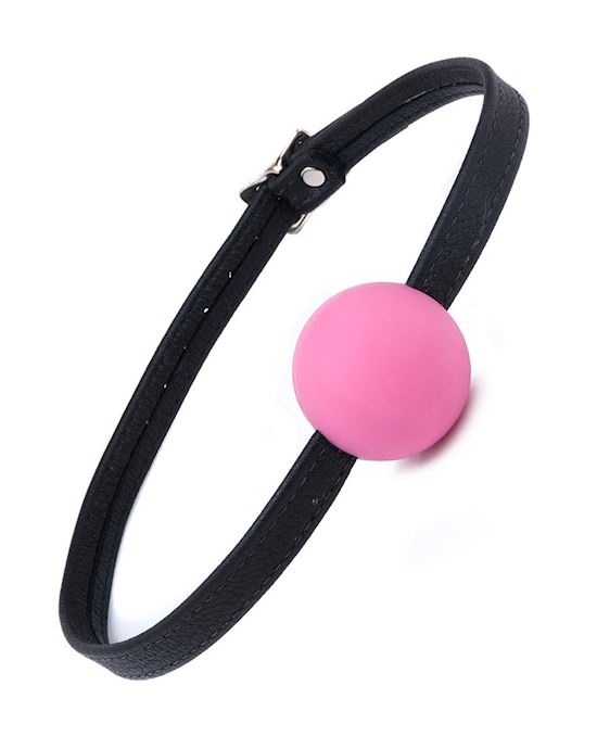 Silicone Ball Gag With Garment Leather Strap