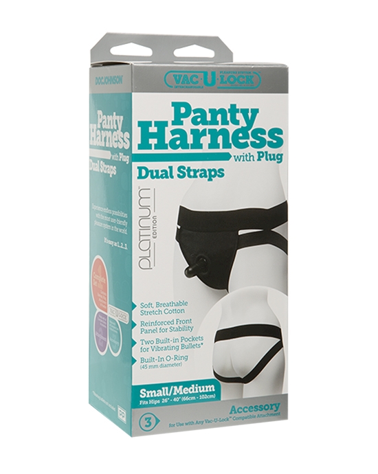 Vac-u-lock Panty Harness With Plug Dual Strap Small/medium