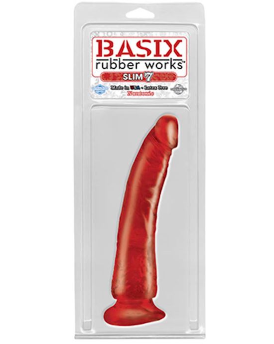 Basix Slim 7 Inch Suction Cup Dildo