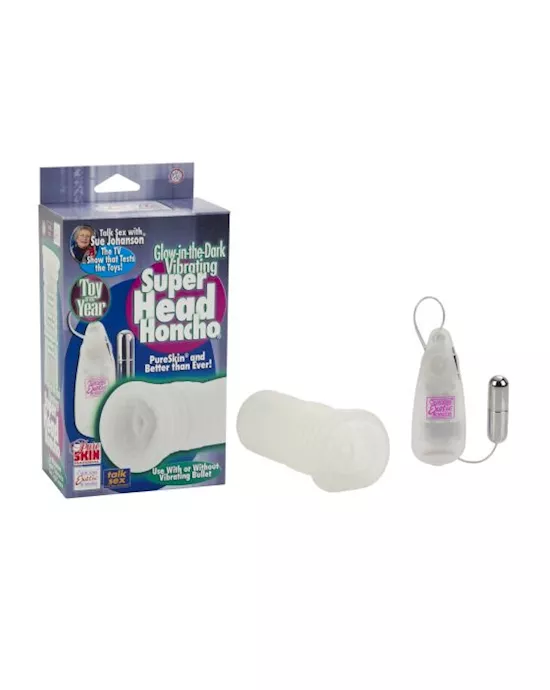 Sue Johanson GlowintheDark Vibrating Super Head Honcho  White