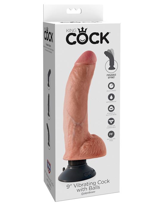 King Cock 9 Vibrating Cock With Balls