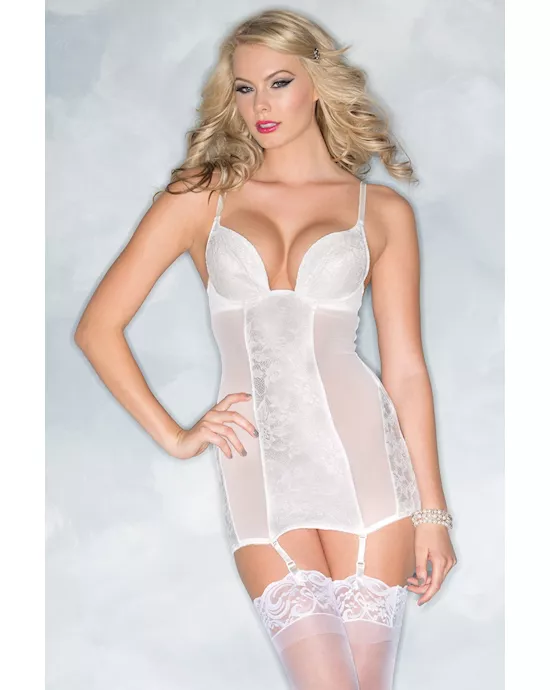 2 Piece Lace Chemise with Thong