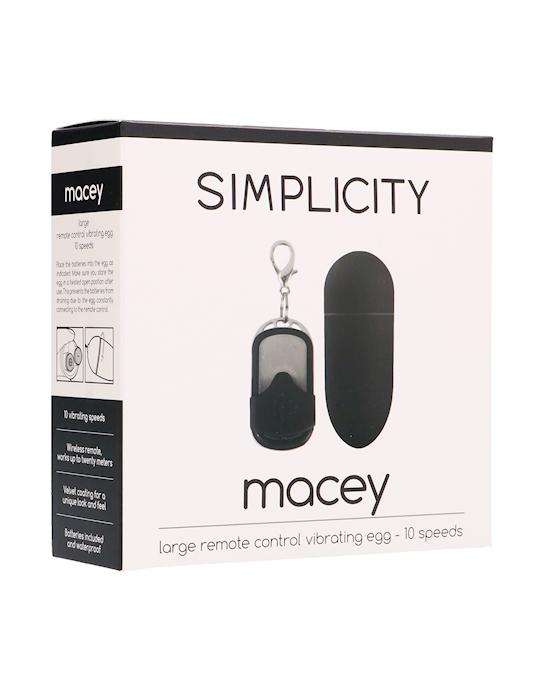 Macey Large Remote Control Vibrating Egg