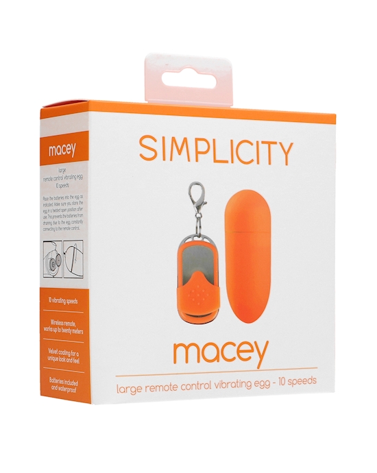 Macey Large Remote Control Vibrating Egg