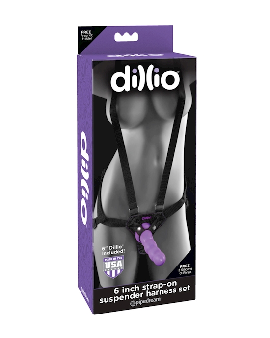 Dillio  6 Inch Strap  On Suspender Harness Set
