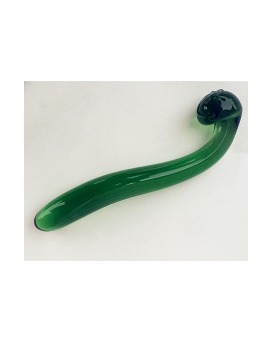 Green Curved Glass Dildo