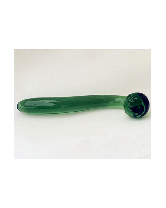 Green Curved Glass Dildo