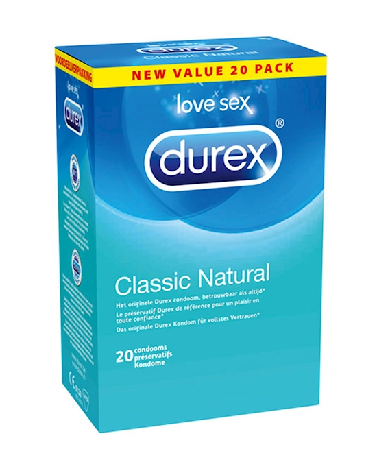 Durex Classic Natural Condoms 20 Pcs