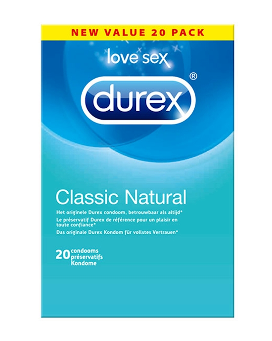 Durex Classic Natural Condoms 20 Pcs