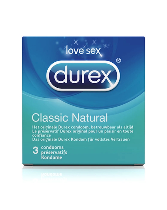 Durex Classic Natural Condoms 3 Pcs