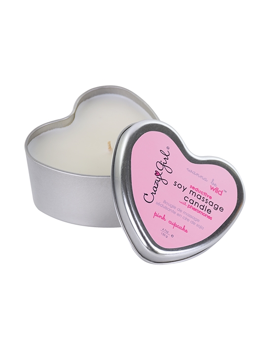 Crazy Girl Wanna Be Wild Soy Massage Candle Pink Cupcake