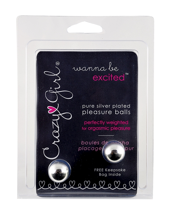 Crazy Girl Wanna Be Excited Silver Pleasure Balls