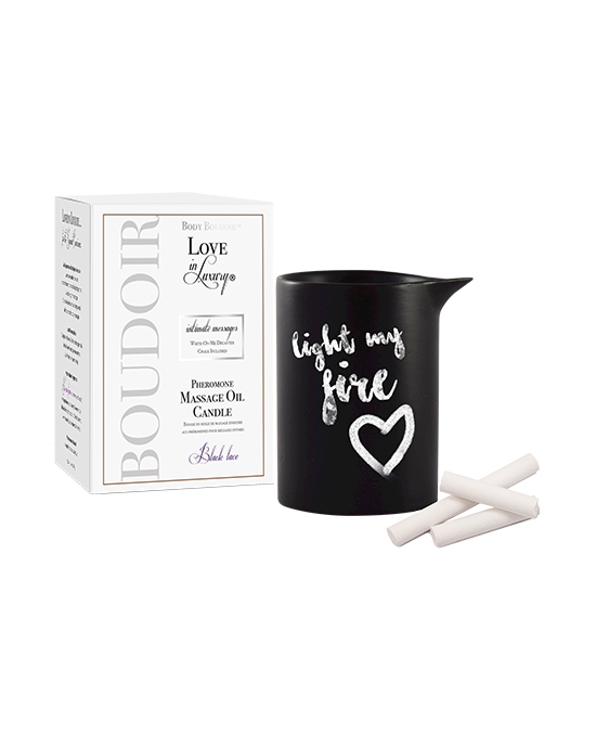 Love In Luxury Soy Massage Candle Black Lace