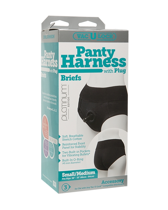 Vac-u-lock Panty Harness With Plug Briefs S/m