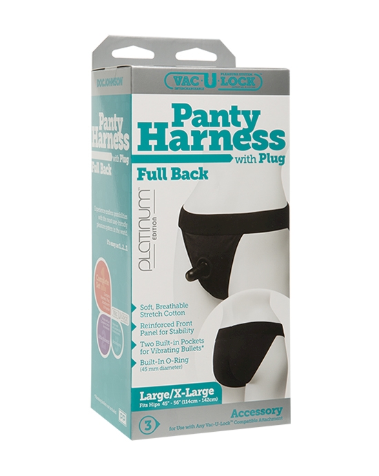 Vac-u-lock Full Back Panty Harness With Plug L/xl