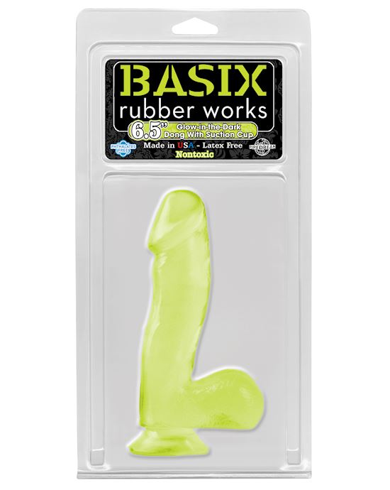 Basix 6.5 Inch Dong W Suction Glow