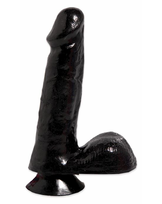 Basix 6 Inch Dong W Suction Cup Blac