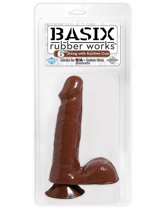 Basix 6 Inch Dong W Suction Cup Brow