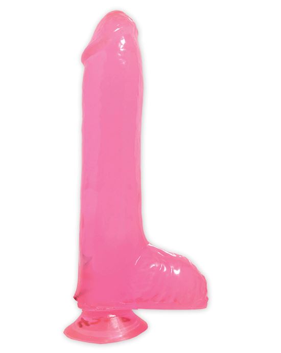 Basix 8 Inch Dong W Suction Pink
