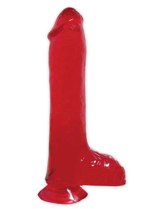 Basix 8 Inch Dong W Suction Red